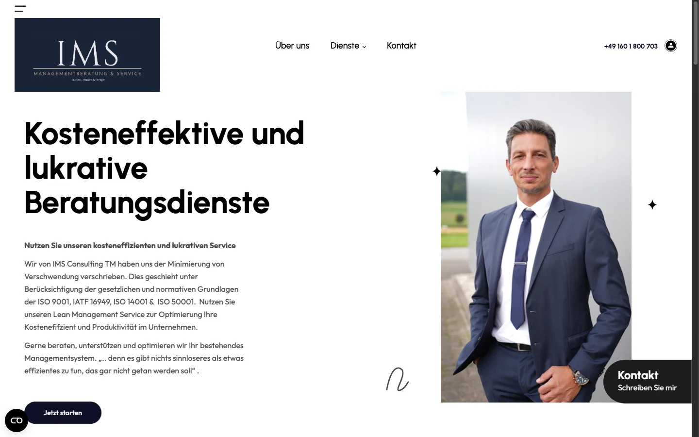 Screenshot der Website IMS Consulting